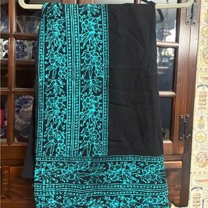 Floral Black and Blue Women's Swim Cover-Up